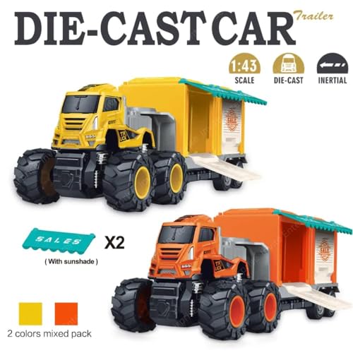 Image of 1:43 Metal Toys Alloy Diecast Truck Set Toy, Diecast Miniature Car Model (Pack of 1-Multicolor) (Salling Transport Truck)