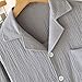 Mens Cotton Pajamas Set Plus Size Cotton Gauze Pj Sets Long Sleeve Button Down Sleepwear Soft Solid Pj Lounge Sets Gray
