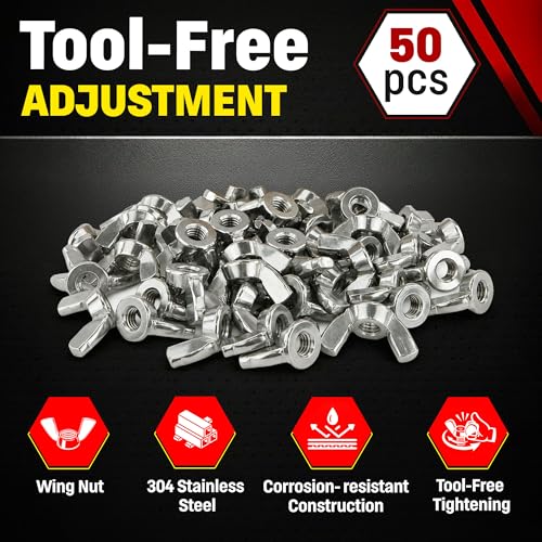 Image of Stainless 7 /16-14 Wing Nuts, 304 Stainless Steel, 25 Pieces (7 /16-14 Wing Nut)