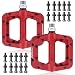 Azzel Mountain Bike Pedals Nylon Fiber Bicycle Flat Pedals Sturdy No-Slip for BMX MTB 9/16" (20 Spare Pins Included)