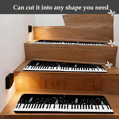Alfombrillas antideslizantes para proteger tus peldaños con elegante diseño de piano Mexpekil 7
