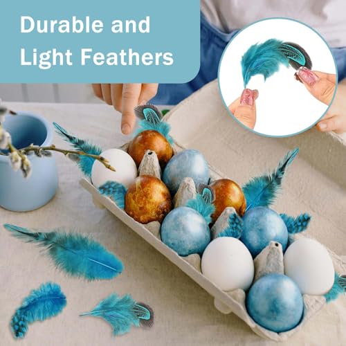 160 Pièces Bleu Plumes de Faisan, Plumes Loisirs Creatifs Décoration – vue 2