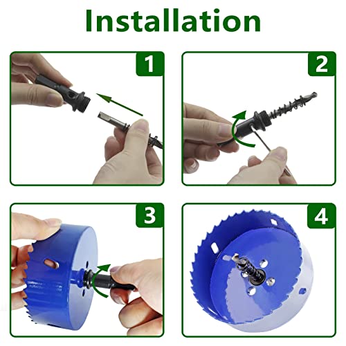Image of Luomorgo 95mm /3 3 /4 inch Hole Saw, 1 1 /4 inch Cutting Depth | HSS Bi-Metal, For Wood Cornhole Boards, For Plastic Drywall, For Metal Sheet