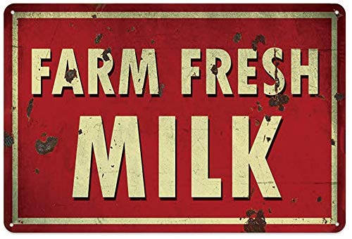 Farm Fresh Milk Novelty Parking Retro Metal Home