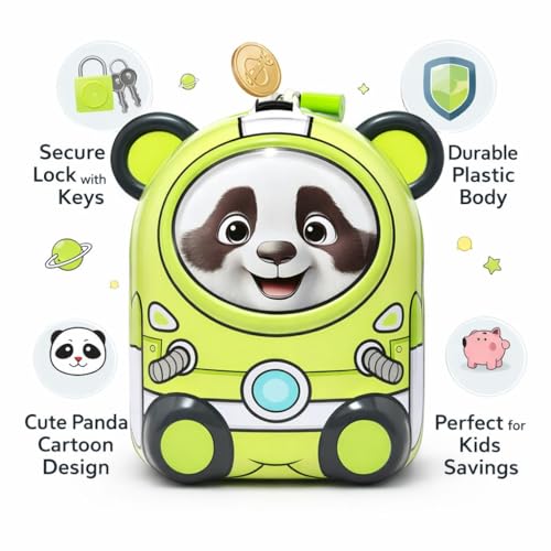 Image of Sajani Cute Cartoon Creative Portable Piggy Bank, Money Saving Box with Combination Lock, Mini Coin Bank Gifts for Boys and Girls, Best Return Gifts for Kids (Pack of 1) (Bear - Green)