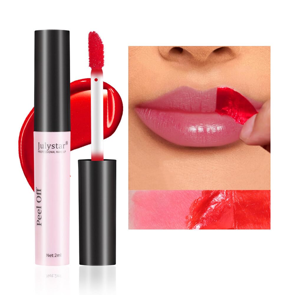 Surakey Lip Gloss, Waterproof Lip Tint Stain Moisturizing Natural Mini Liquid Lipstick,Multi-use Lip, Long-Lasting lip stain, Peelable Lip Gloss Non Staining Plumping Shiny Lip, Type 3