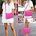 E-Tree Quilted Crossbody Bags for Women Men, Puffer Handbag Purse with Shoulder Strap (Hot Pink)