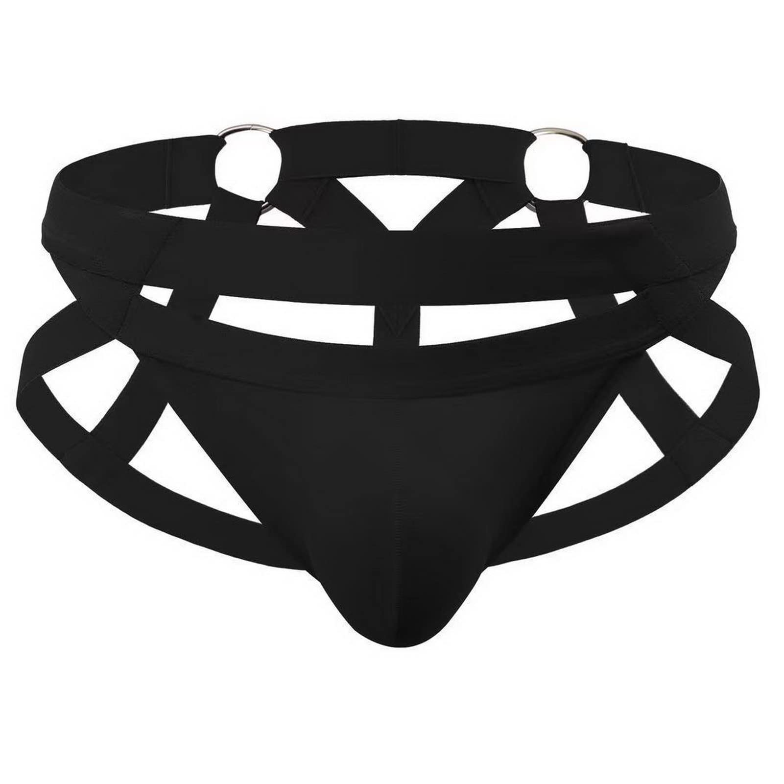 String Faringoto pour hommes à double anneau en acier, sous-vêtements en coton de couleur unie