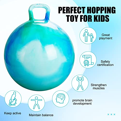 Inpodak Hopper Ball Bouncy Ball With Handle For Kids Hippity Hop Sit On Jumping Bouncer 22 Inch Bouncing Ball For Ages 7-12 With Pump Great Birthday #TOP2