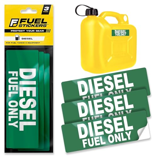 Diesel Only Sticker - 3-Pack - Fuel Identification Labels for Fuel Tank Tractor and Heavy Equipment - Weatherproof Ultra-Durable - USA Made by Fuel Stickers (6x2 inch) 3 Labels