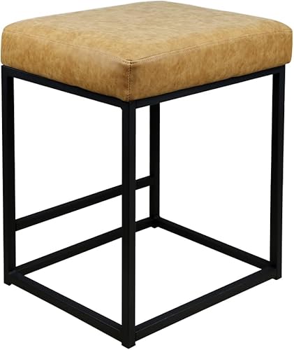 Miniatura 4 de VARIVIDA Taburetes de bar de 24 pulgadas de altura de mostrador, taburetes de silla de montar, taburetes de cocina modernos de piel sintética con