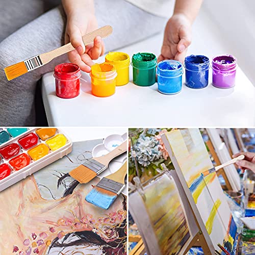 Borstelset Platte Borstel 30 Stuks Professionele Kwast Houten Handvat Platte Acryl Borstel Flat Brush Paintbrush Olieverf Borstel Penseelset voor Kunst Schilderen Werk Schilderen Muurverf Vernissen - Afbeelding 7