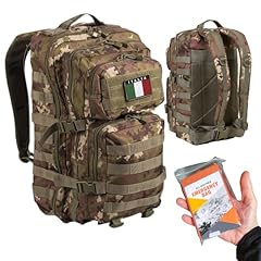 di Miltec Zaino Tattico Vegetato 42L Militare Impermeabile 600D Outdoor con Schienale Traspirante, Tasche MOLLE, Incluso Sacco a Pelo Termico d’Emergenza e Toppa Italia, Escursioni Trekking Campeggio