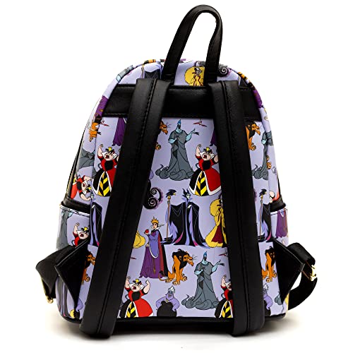 Loungefly Mini Backpack, Disney Villains, Maleficent Ursula Evil Queen Scar Hades3