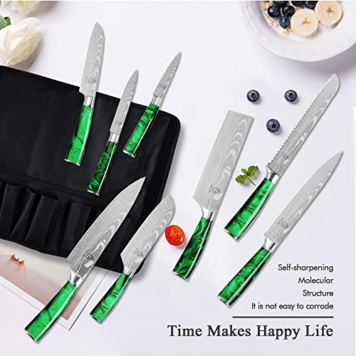 FULLHI Knife Set, 14pcs Japanese Knives Set, Multiple Colour Premium German Stainless Steel Chef Knife Set