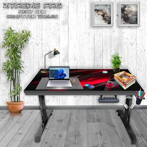 Image of Xtreme PRO Direct Theme Printed Computer Desk for Gaming, Work & Study. Large for PC, Dual Monitors, iMac, and Laptops. Metal & Engineered Wood. Black Stand Desk. 4 Feet-XPB4 (XPB425-CT-01)