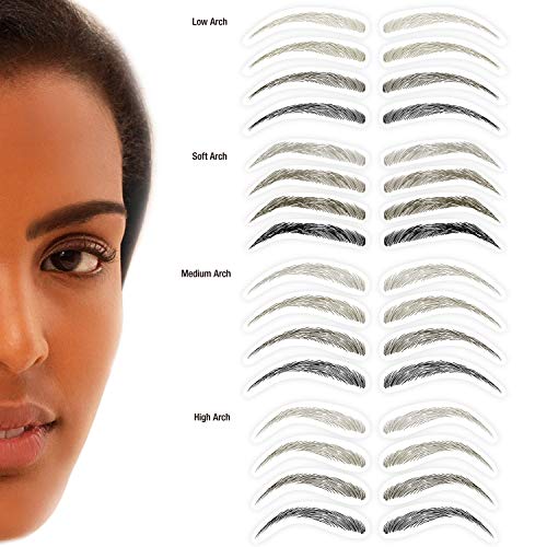 Godefroy Mybrows Long Lasting Eyebrow Transfers, Medium Arch, Dark Brown, 12-Pairs Of Brows #TOP2