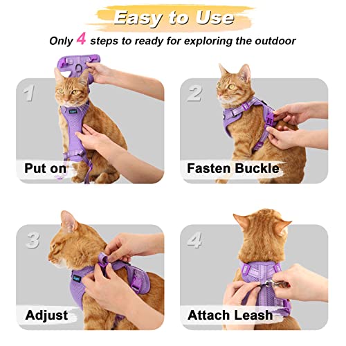Supet Cat Harness And Leash Set For Small To Large Cats Adjustable Cat Vest Harness With Reflective Trim Universal Cat Leash And Harness For Cats/Puppies Outdoor Walking #TOP5