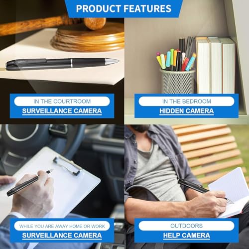 ohatan Mini Video Camera,32GB Hidden Camera Spy Camera，1080P Portable Mini Nanny Video Surveillance Camera Suitable for Home, Office, and Meeting Recording【Supports 256GB SD Card】 - Thumbnail 5