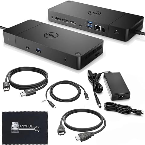 Dell WD19TB Thunderbolt Dock - 180W Power Adapter, Dual Monitor Support, USB-...