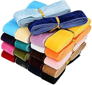 Berolle 20 Yards 20 Colors Crushed Velvet Ribbon Colored Vintage Ribbon Gift Wrapping Ribbon for Choker Wedding Direction DIY Crafts Chinese Style Jewelry Clothing Accessories