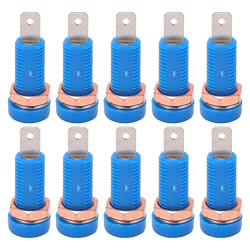 Image of Fafeicy 10pcs 4mm Banana Jack Binding Post Connector for Audio Equipment Panel Mount Blue