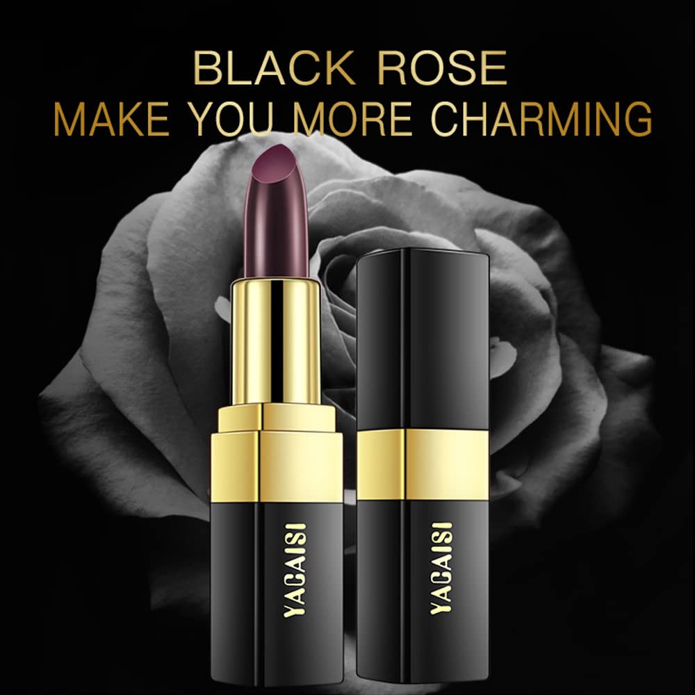 Rossetto luccicante, rossetto magico che cambia colore, nutriente balsamo per labbra labbra idratante, per donne (nero)