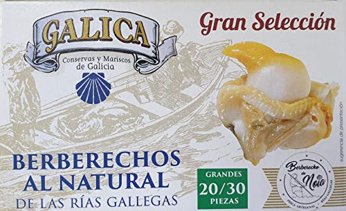 Berberechos al natural de las Rías Gallegas 20/30 piezas tamaño grande de la ría de Noia