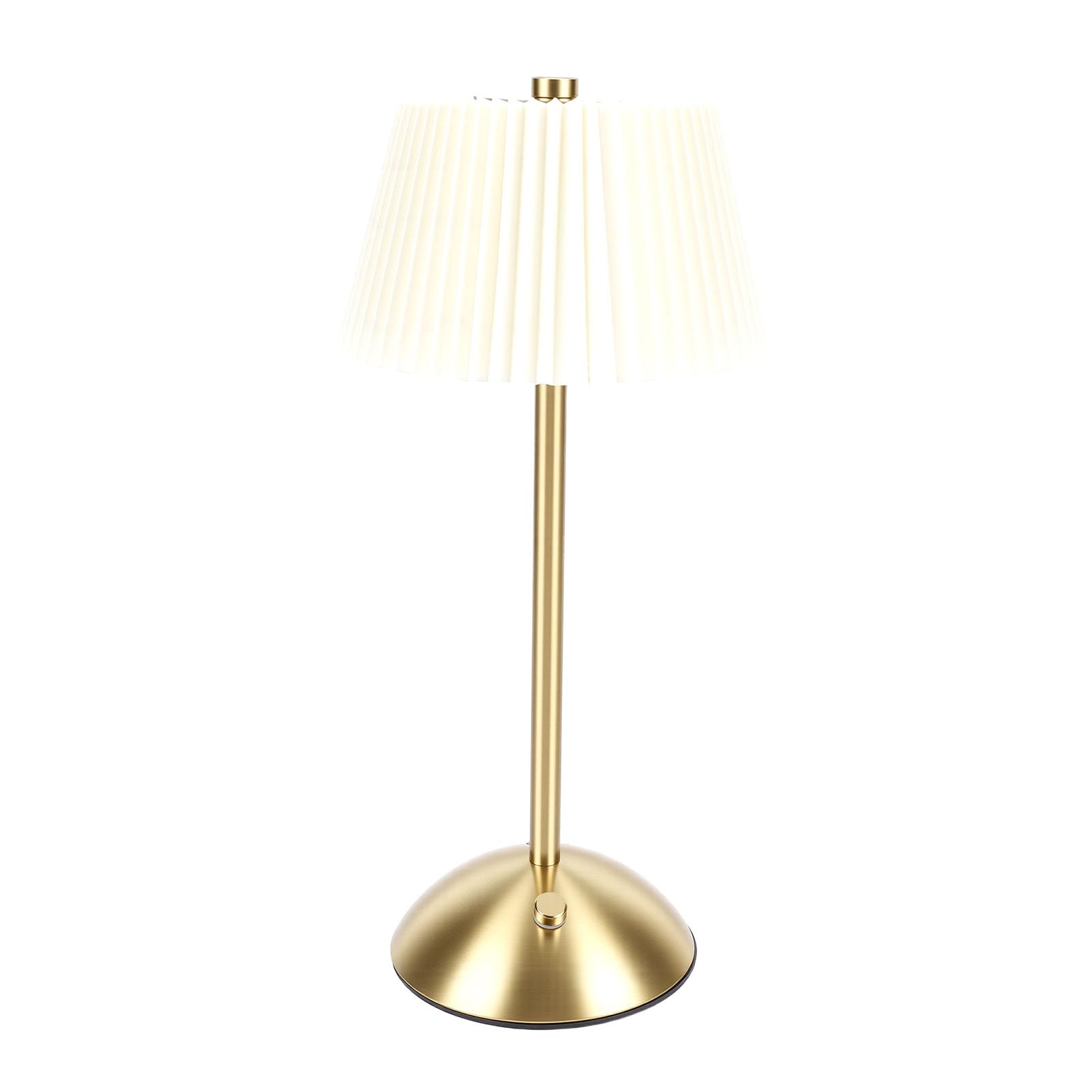 Plissee-Tischlampe, Kabellose Wiederaufladbare Nachttischlampe mit Touch-Steuerung für Schlafzimmer, Wohnzimmer und Heimbüro (Beige)