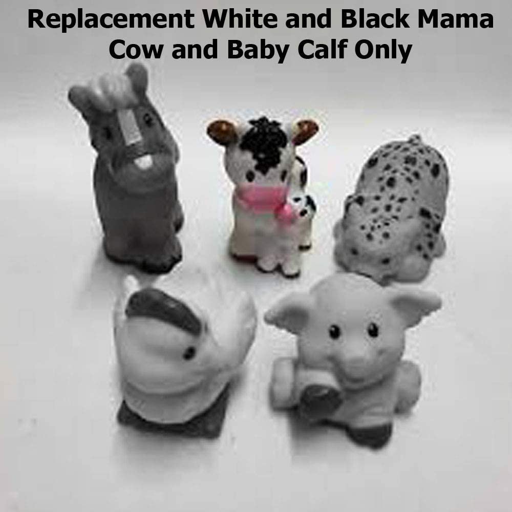 Replacement White Mama Cow & Baby Calf Figures For Fisher-Price Little People Caring Farm (DWC31, CHJ51)