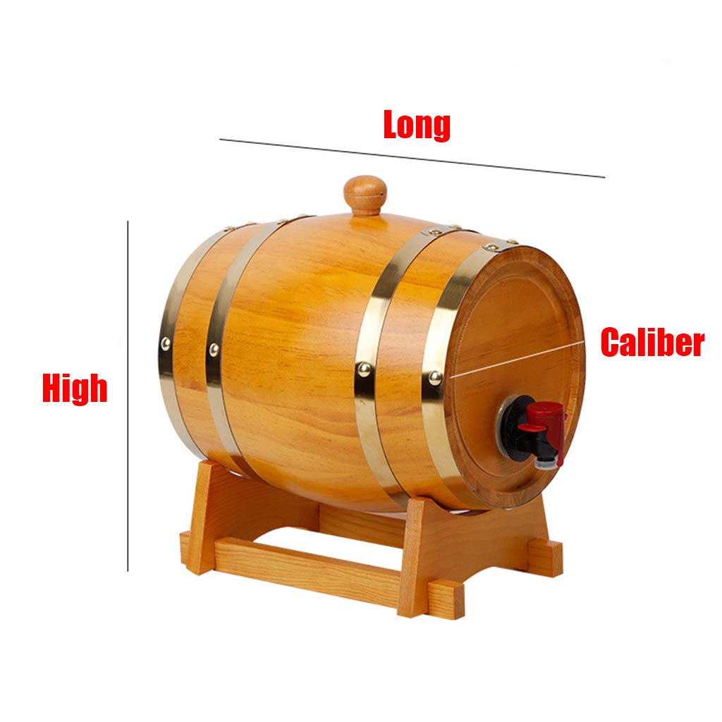 Tonneau de Vin en Chêne Tonneau De Chêne 3L/5L/10L/15L/20L/30L/50L Tonneau De Vin Convient Pour La Vinification Ou Pour Le Stockage Le Tien Whisky, Bière, Du Vin, Bourbon, Cognac(Casier à Vi(Size:10L)