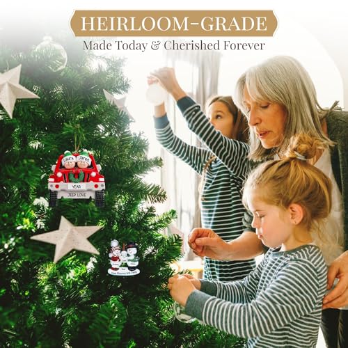 Personalized Large Family of 10 Ornament 2025 | Free 24h Customization | Laser Engraved Snowman Christmas Ornaments for Tree | Custom Gift Wrapped Festive Holiday Keepsake for Ten Persons - Image 5