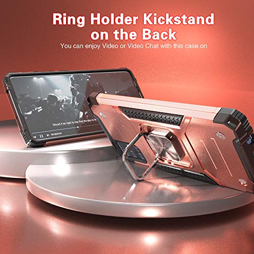 IDYStar for Galaxy A71 5G Case with Screen Protector,Shockproof Drop Test Slim Fit Case with Car Mount Kickstand Lightweight Protective Cover for Galaxy A71 5G,Rose Gold