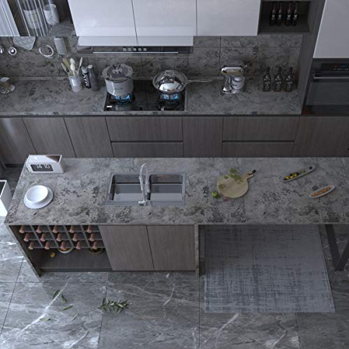 Jsevem Matte Brown Grey Cement Concrete Wallpaper Industrial Retro Faux Countertops Contact Paper Removable Peel And Stick Vinyl Wall Paper Decorative For Garage Pantry Closet Basement 15.74"×354.3" #TOP7