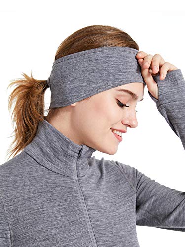 Womens 100% Merino Wool Ponytail Headband 320g Ear Warmer for Winter Snowing Running
