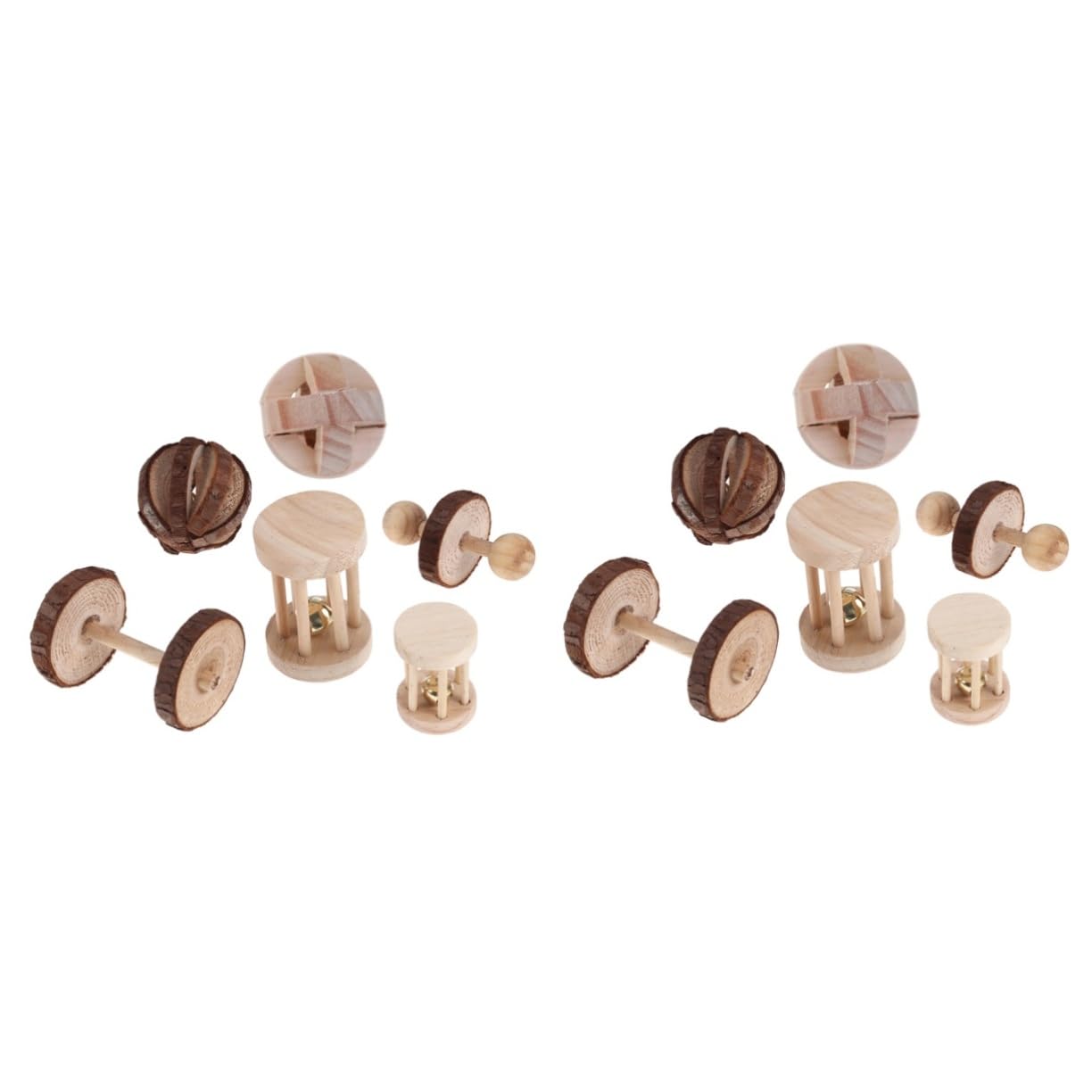 Mipcase 2 Sets Zahnpflege-spielzeugset Aus Holz Zum Kauen Von Backenzähnen Für Hamster Papageien Ratten Meerschweinchen Lustiges Aktivitätsspielzeug 6 Stück * 2