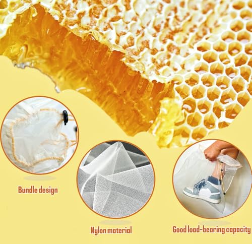 Honey Strainer, 2 Pcs Honey Filter Bag Ultra-Fine Mesh Strainer with Adjustable Drawstring, Beginner Honey Extractor Equipment in a 5 Gallon Bucket, Bee Supplies Reusable and Washable - Image 5
