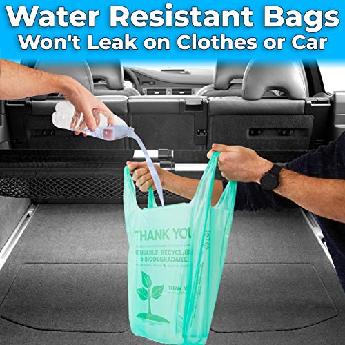 Avant Grub Plastic Grocery Bags Perfect for Business, Restaurants. bulk, Heavy Duty, Thick, Green, T Shirt Bag for Shopping.