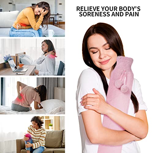 Easycosy Borsa Acqua Calda Rosa Peluche da 2L