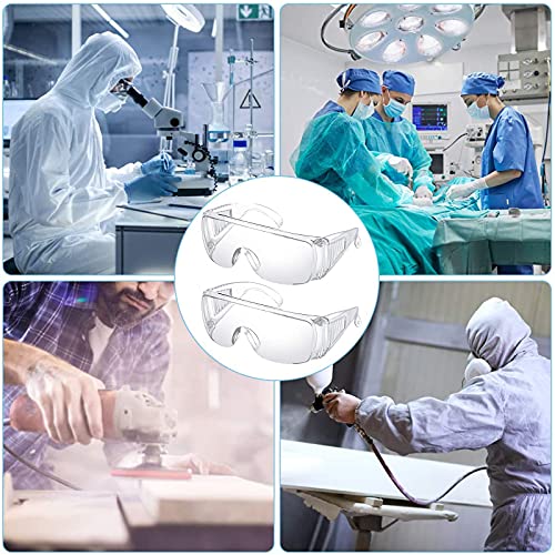 Silent-Qiaoyou 5 Stück Schutzbrille,Schutzbrille Arbeitsschutzbrille Schutzbrille Brillenträger Lndustriebrille Augenschutz Schutzbrille Arbeitsschutzbrille für Brillenträger – Bild 3