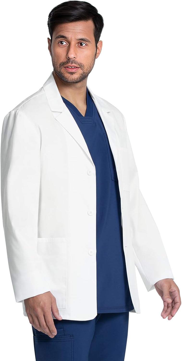 Cherokee Mens Lab Coat 30" Men's Consultation White Coat Durable, Mechanical Stretch - CK401 - Image 6