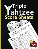  Triple Yahtzee Score Sheets: Triple Yahtzee Score Book, 120 Large Score Pads for Scorekeeping, Score Keeper Book, Score Card, Yahtzee Dice Game Score Sheets.