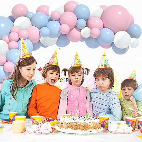 Gender Reveal Balloon Arch Kit 124 Pcs Pink And Blue And White Balloons Garland Kit For Boys Girls Gender Reveal Decorations Wedding Baby Shower Birthday Party Decorations, 5+10+12+18 Inch #TOP6