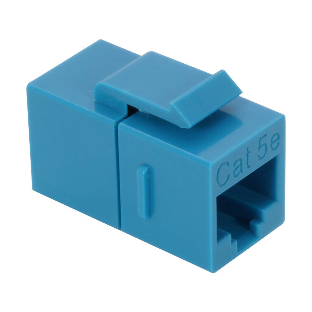 InstallerPartsCat 5E Inline Coupler w/Keystone Latch Blue - Compatible with Cat 5e Ethernet Cables - Used for Voice/Data Applications
