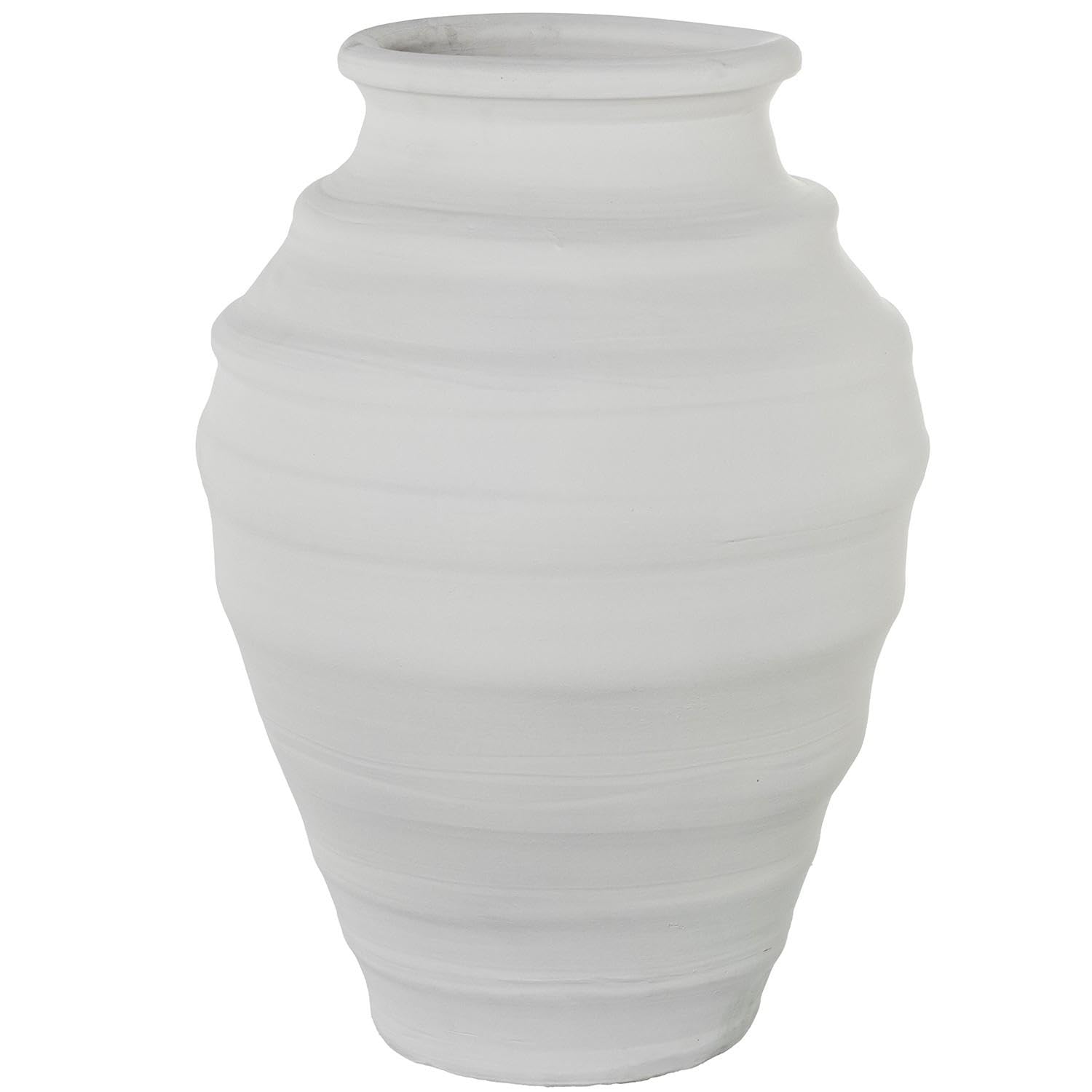 Vase de sol en céramique blanc mat grand format 57 cm objet décoration moderne