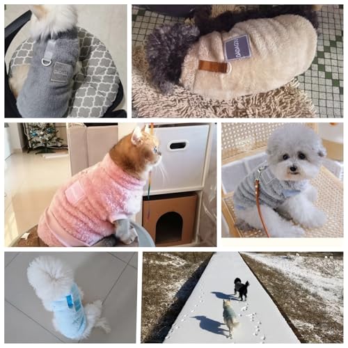 Wintermantel Hund klein,Hundekostüm,Chihuahua Klei,Hunde Pullover Kleine Hund,Hunde Fleece Pullover,Hundes Klamotten,Hundebekleidung Mit D-Ring Hunds Wintermantel Grau,M