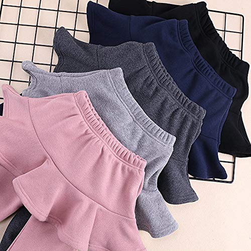 Ehdching Girls Leggings Ruffle Skirts School Uniform Pants Warm Footless Tights Cotton Fleece Lined Pantskirt 2-12T4