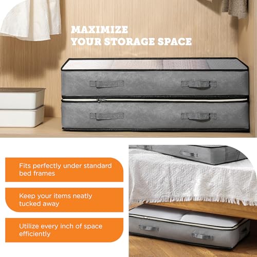 Storagelab Under Bed Storage Containers - 2 Pack Soft-Sided Foldable Fabric Closet Organizer With Clear Top thumb #5