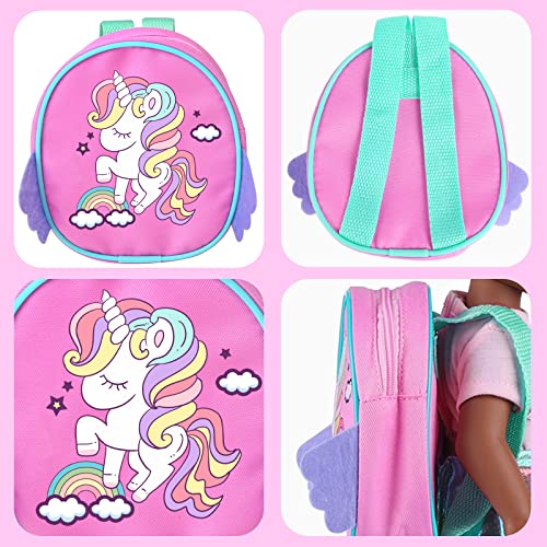 Muñeca negra de silicona con accesorios temáticos unicornio miniatura 4
