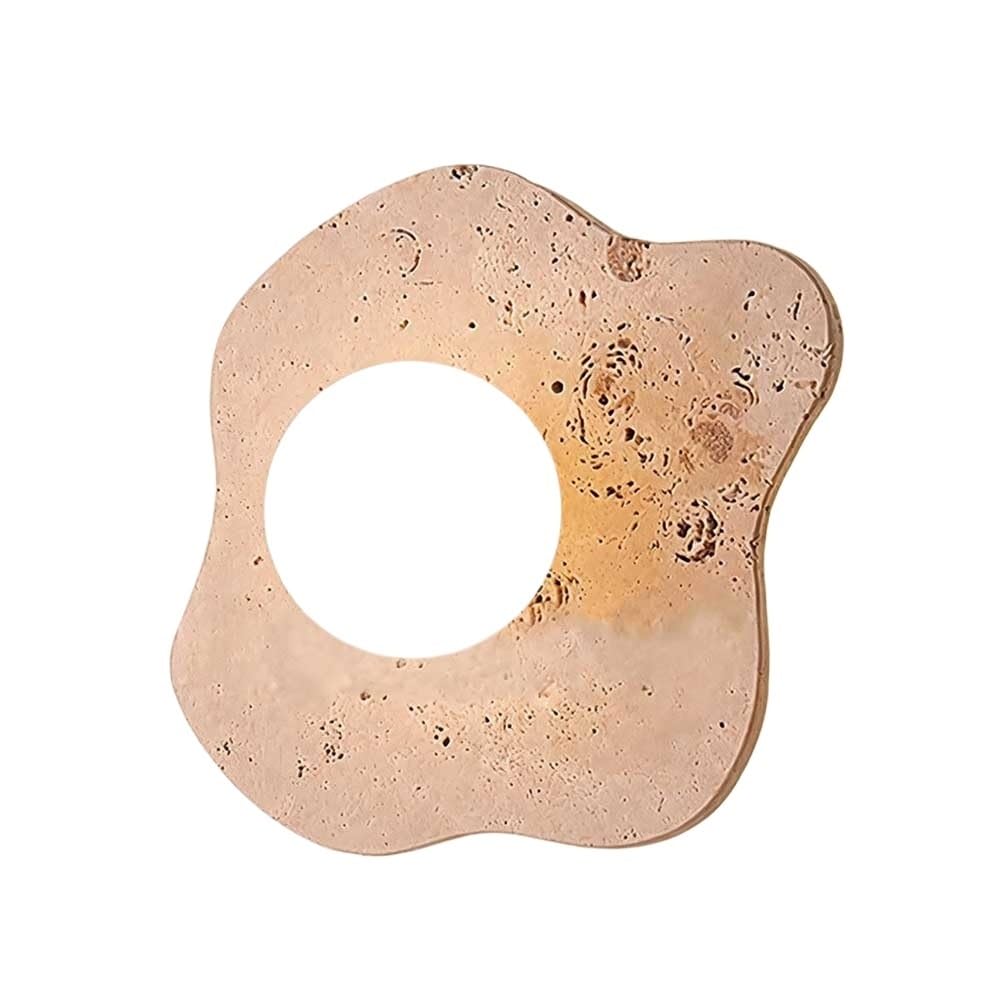 NHPJFDC Minimalist Wall Sconces Sconce Wall Lighting Irregular Shape Led Wall Lamp Yellow Travertine Natural Stone White Glass Globe Shade G9 Socket 12 Inch 1 Pack for Hallway Bedroom Office